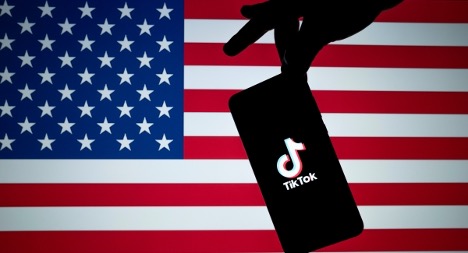 TikTok in front of an American flag
