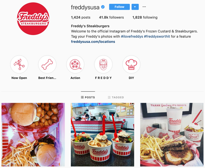 Freddy's Frozen Custard and Steakburgers social media