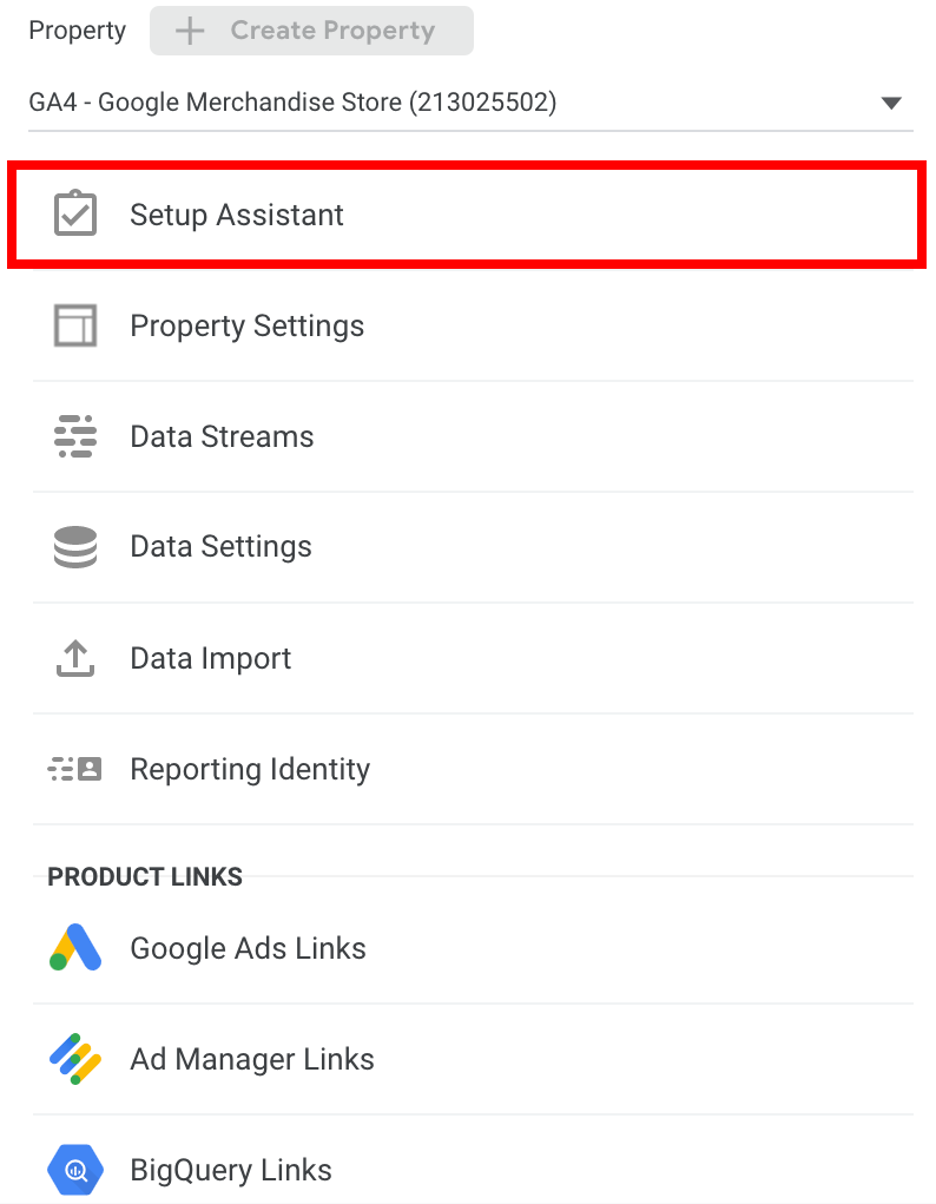 Google Analytics setup assistant